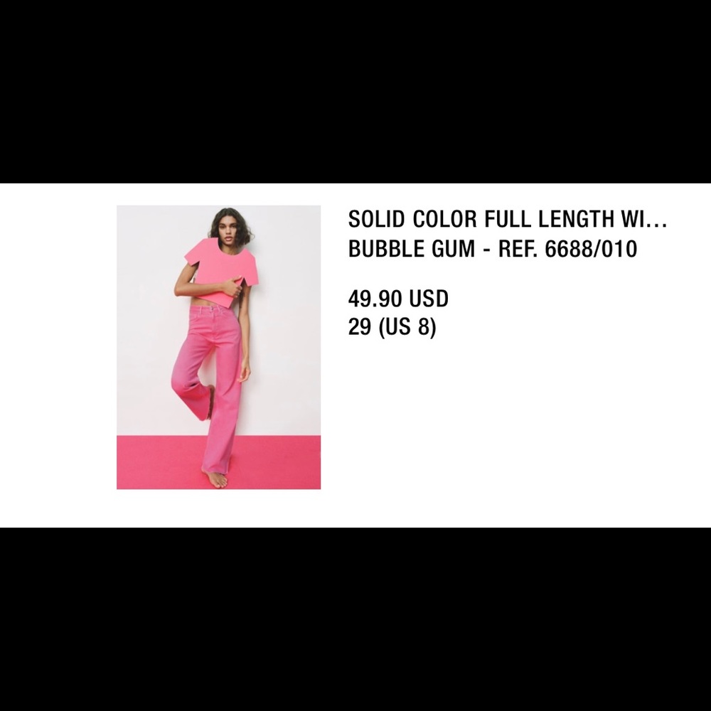 Pink Zara jeans. NWT. size 40 which is a us 8/29.